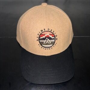 Alpine Design Mens Faux Melton Patch Snapback Cap Tan Black ADMA1053 NWT